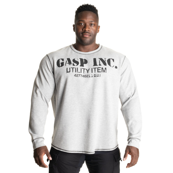 GASP Thermal Gym Sweater, Grey Melange