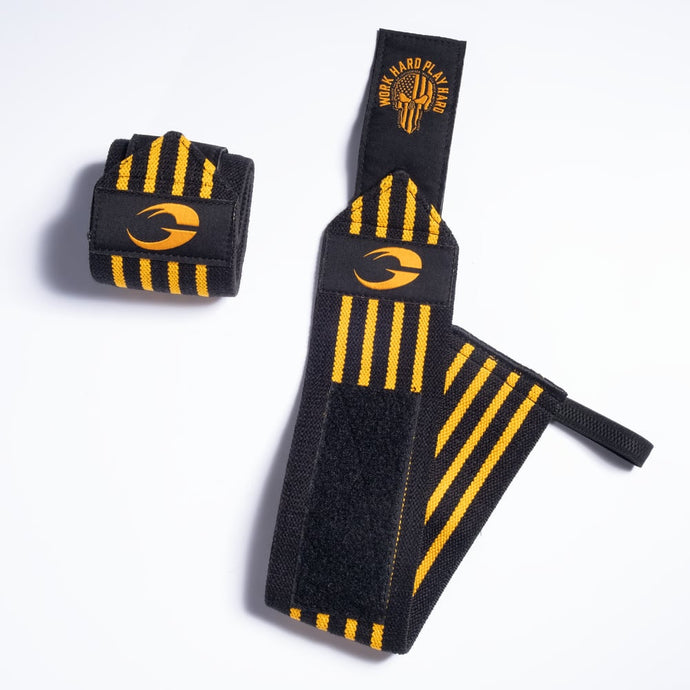 Hardcore Wrist Wraps 18 inch, Black/Yellow