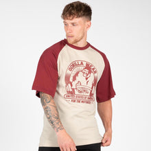 Load image into Gallery viewer, LOGAN OVERSIZED T-SHIRT - BEIGE/RED
